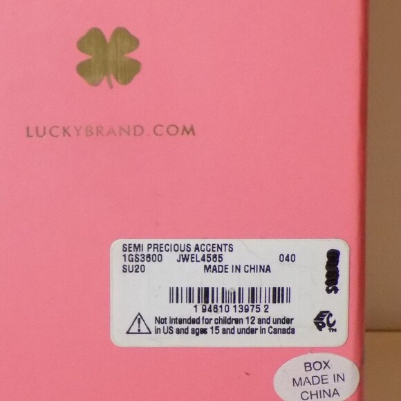 New w/$39 Tag Lucky Brand Love Charm Necklace & Earrings Set, Crystal Accents. - Picture 3 of 7